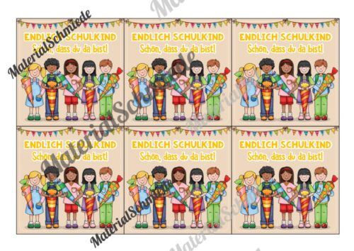 Begrüßungs-Kärtchen zur Einschulung (Vorschau 08)