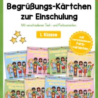 Begrüßungs-Kärtchen zur Einschulung (8 Varianten)