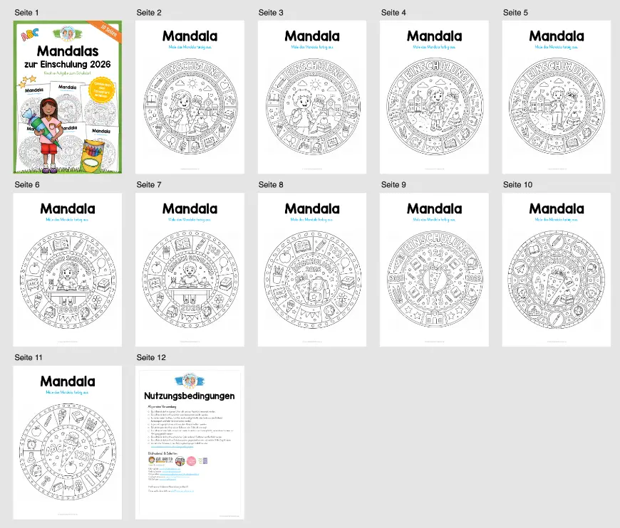 10 Mandalas zur Einschulung (2026) - Überblick