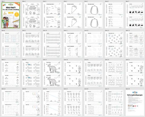 Mini-Heft für den ersten Schultag (Überblick)