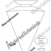 Übung zum ersten Schultag: Schultüte ausmalen (Vorschau 03)