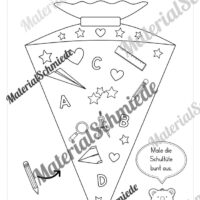 Übung zum ersten Schultag: Schultüte ausmalen (Vorschau 04)