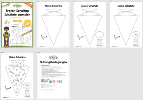 Übung zum ersten Schultag: Schultüte ausmalen (Überblick)