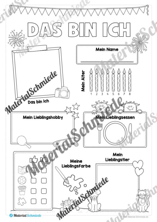 Steckbrief: Das bin ich (1. Klasse / Einschulung) - Vorschau