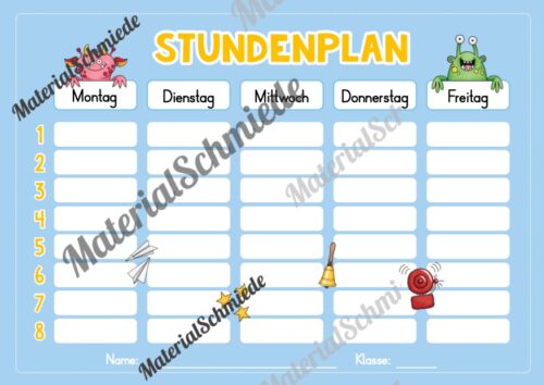 Stundenplan für das neue Schuljahr (Vorschau 01)