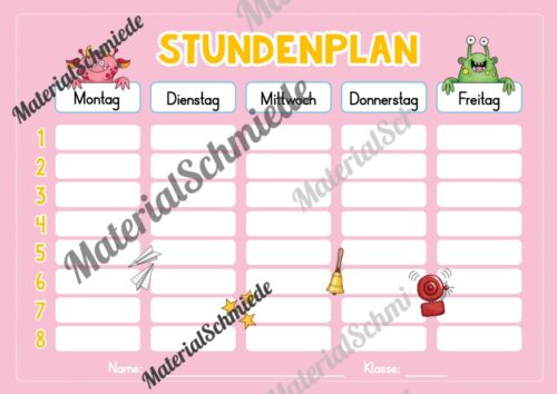 Stundenplan für das neue Schuljahr (Vorschau 02)