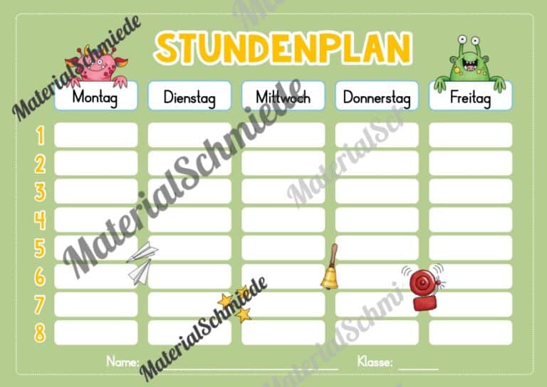 Stundenplan für das neue Schuljahr (Vorschau 03)