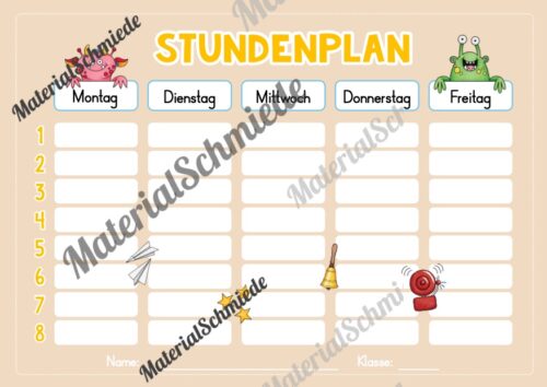 Stundenplan für das neue Schuljahr (Vorschau 04)