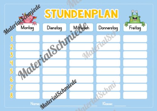 Stundenplan für das neue Schuljahr (Vorschau 05)