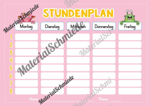 Stundenplan für das neue Schuljahr (Vorschau 06)
