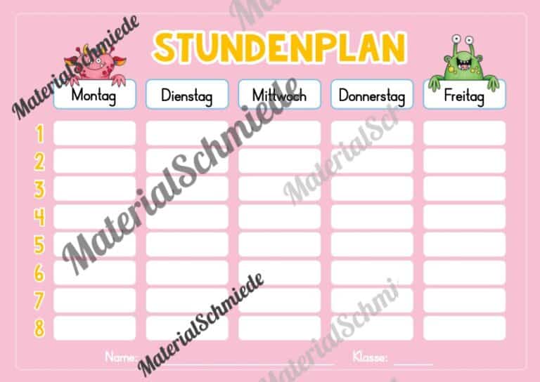 Stundenplan für das neue Schuljahr (Vorschau 06)