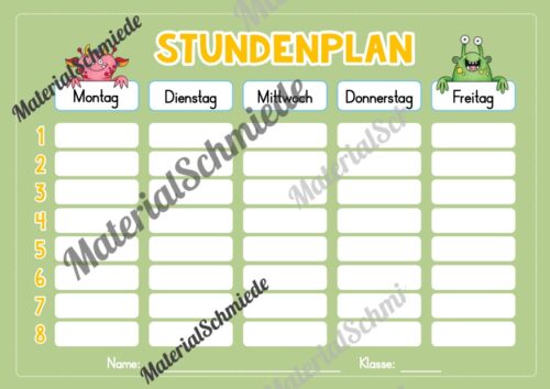 Stundenplan für das neue Schuljahr (Vorschau 07)