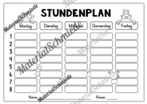 Stundenplan für das neue Schuljahr (Vorschau 09)
