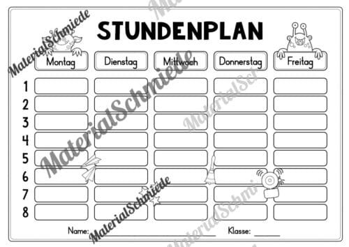Stundenplan für das neue Schuljahr (Vorschau 09)
