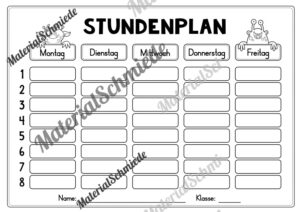 Stundenplan für das neue Schuljahr (Vorschau 10)