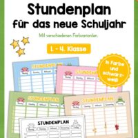 Stundenplan für das neue Schuljahr