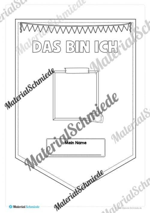 Wimpel „Das bin ich“ für die 1. Klasse / Einschulung (Vorschau 02)