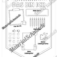 Wimpel „Das bin ich“ für die 1. Klasse / Einschulung (Vorschau 03)