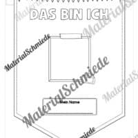 Wimpel „Das bin ich“ für die 1. Klasse / Einschulung (Vorschau 04)