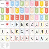Wimpel zum Schulstart: Herzlich Willkommen (1.-4. Klasse) - Überblick