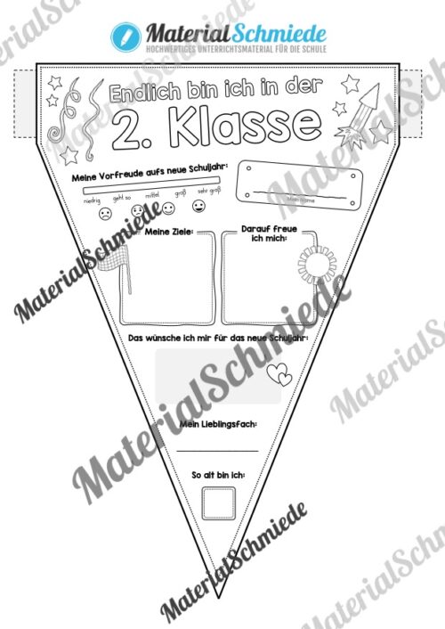Wimpel: Meine neue Klassenstufe (2. Klasse)
