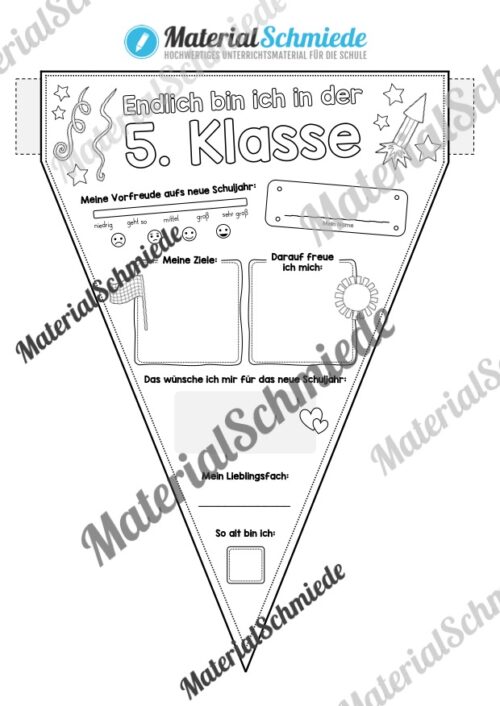 Wimpel: Meine neue Klassenstufe (5. Klasse)