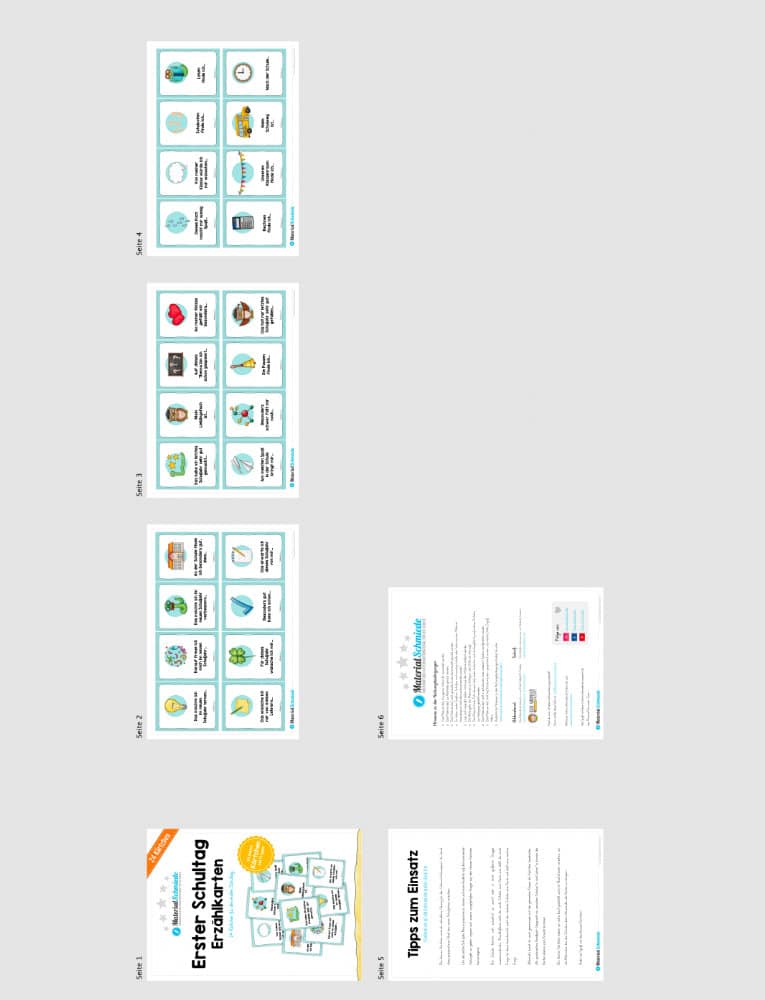 Erster Schultag – Erzählkarten (Vorschau 01)