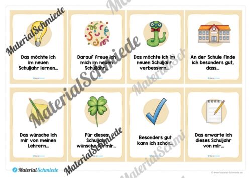 Erzählkarten: Ausblick auf das neue Schuljahr (Vorschau 01)