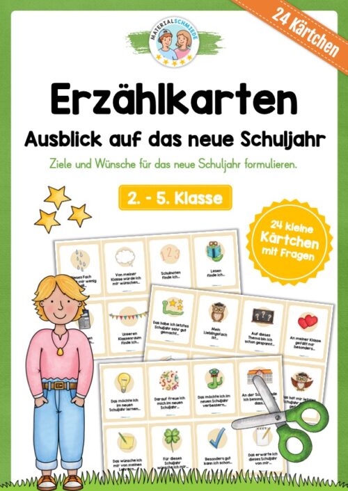 Erzählkarten: Ausblick auf das neue Schuljahr (24 Stück)