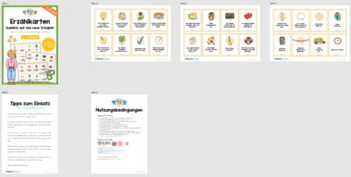 Erzählkarten: Ausblick auf das neue Schuljahr (Überblick)