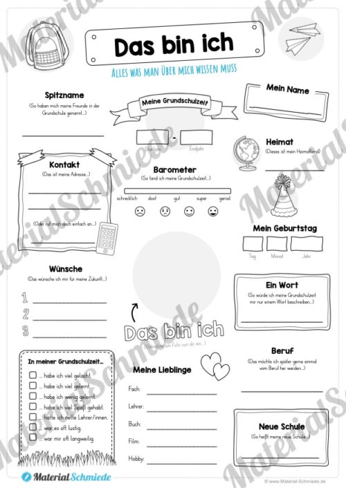Das bin ich - für Schüler (Abschluss Grundschulzeit) - Vorschau