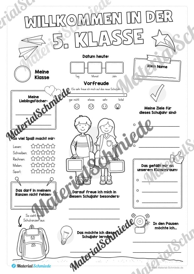 Steckbrief: Willkommen im neuen Schuljahr (2. – 5. Klasse) – Vorschau 04