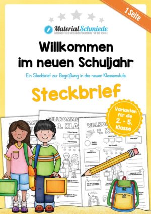 Steckbrief: Willkommen im neuen Schuljahr (2. – 5. Klasse)