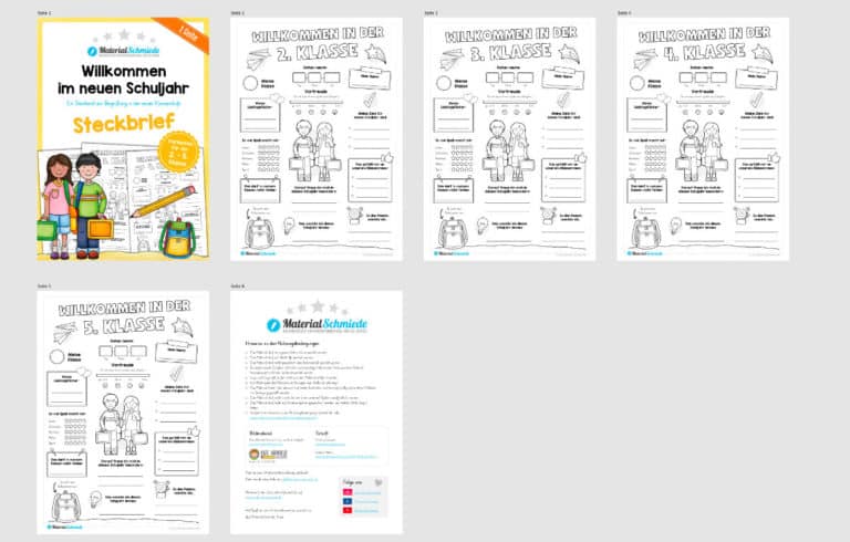Steckbrief: Willkommen im neuen Schuljahr (2. – 5. Klasse) – Überblick