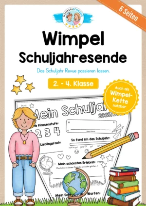 Wimpel: Mein Schuljahr / Schuljahresende