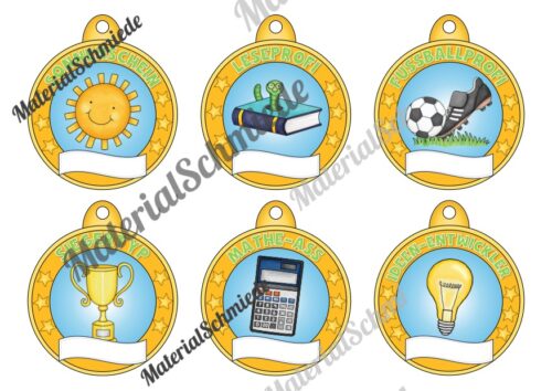 Medaillen mit Auszeichnungen für Schulkinder (Vorschau 03)