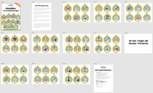 Medaillen mit Auszeichnungen für Schulkinder (Überblick)