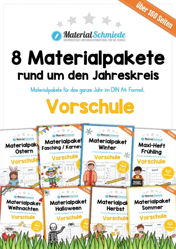 Bundle: 8 Materialpakete Jahreskreis (Vorschule)