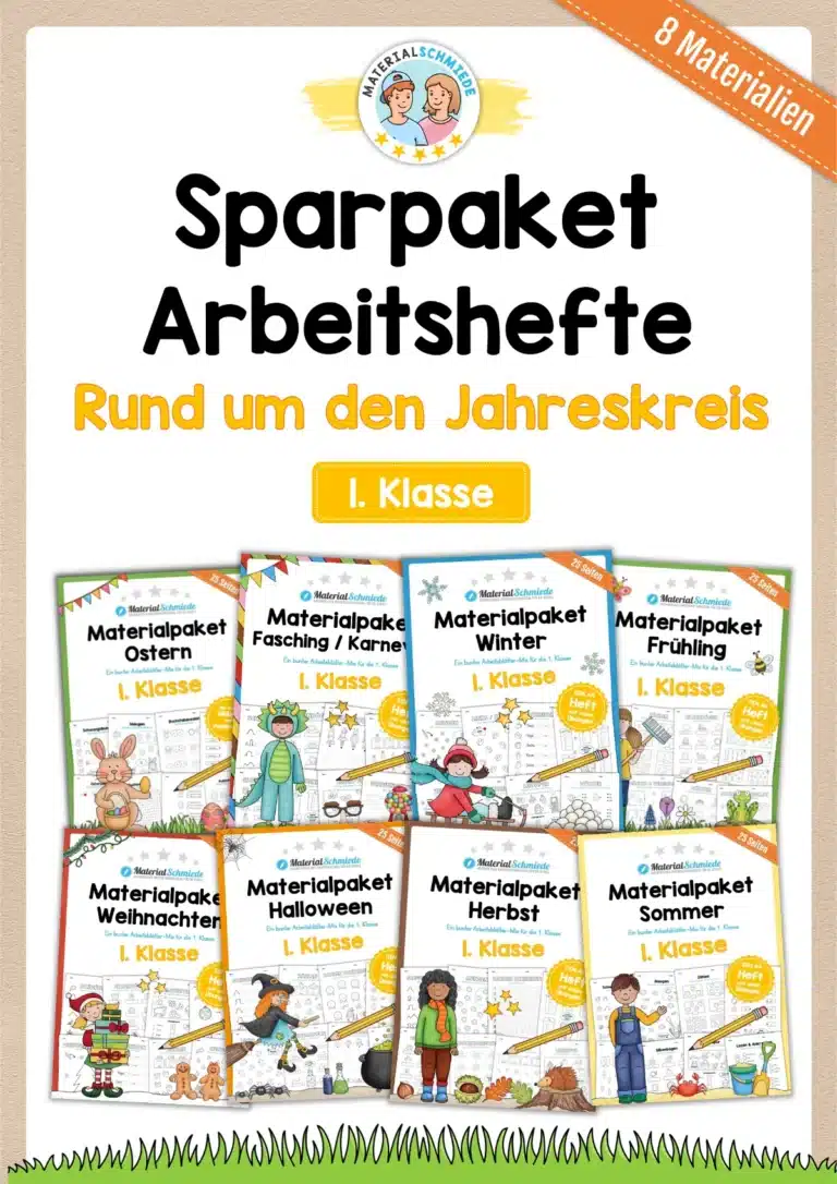 Sparpaket: 8 Arbeitshefte zum Jahreskreis (1. Klasse)