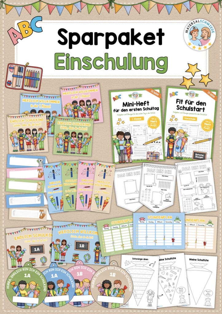 Unterrichtsmaterial zum Schulstart, Schulbeginn & Einschulung