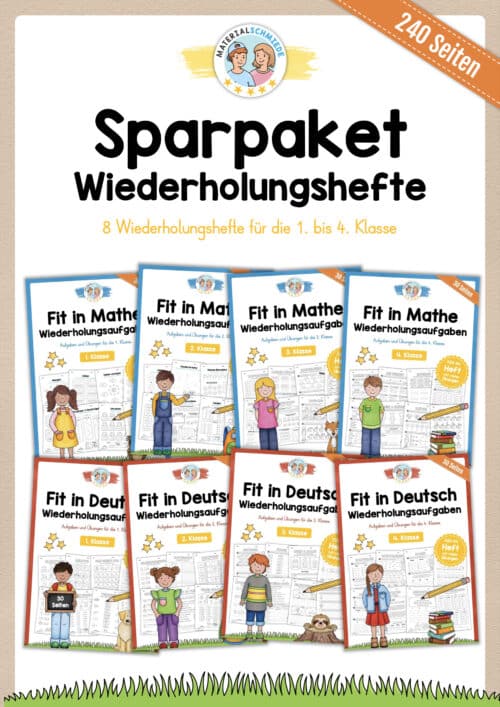 Sparpaket: Deutsch & Mathe 1. - 4. Klasse (Wiederholungshefte)