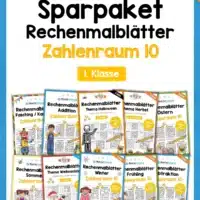 Sparpaket: 80 Rechenmalblätter (Zahlenraum 10)