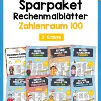 Sparpaket: 64 Rechenmalblätter (Zahlenraum 100)