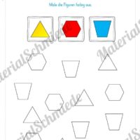 Übung für die Vorschule: Formen - Figuren ausmalen (Vorschau 02)