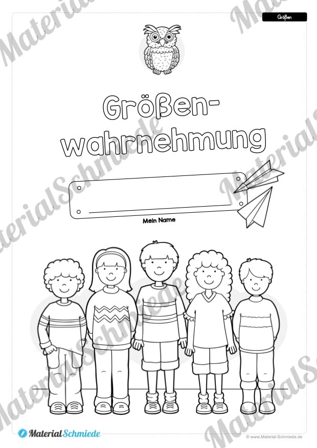 Übung für die Vorschule: Größenwahrnehmung (Deckblatt)