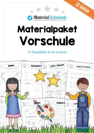 MaterialPaket Vorschule – 15 Übungen für Kinder