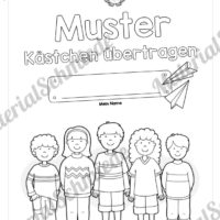 Übung für die Vorschule: Muster (Kästchen) übertragen (Deckblatt)
