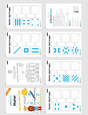 Übung für die Vorschule: Muster (Kästchen) übertragen (Überblick)