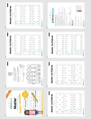 Übung für die Vorschule: Muster fortführen – Punkte verbinden (Überblick)