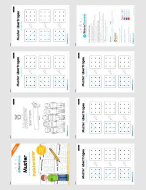 Übung für die Vorschule: Muster übertragen mit Punkten (Überblick)